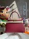 Hermes Kelly 25 Epsom Handbags in Rouge grenat