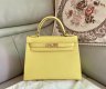 Hermes Kelly 25 Togo Handbags in Jaune Citron