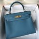 Hermes Kelly 25 Togo Handbags in Bleu Jean