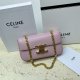 Celine Triomphe Canvas Chain Shoulder Bag Tan