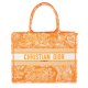 Dior Dioriviera Toile De Jouy Book Tote White Orange Large