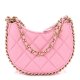 CHANEL Lambskin Quilted Small Hobo Bag Pink