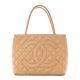 CHANEL Caviar Quilted Medallion Tote Beige
