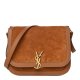 Saint Laurent Suede Smooth Calfskin Solferino Soft Satchel