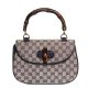 Gucci Monogram Bamboo Medium Top Handle Bag Navy