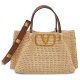 Valentino Garavani Roman Stud Small Straw Tote