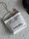 chanel 22 bag white Calfskin leather copper hardware mini
