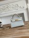 Hermes Mini Kelly II Handbag in Bleu Brume and Craie Epsom Leather with Gold Hardware