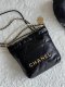 chanel 22 bag black Calfskin leather copper hardware mini