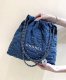 chanel 24s 22 bag denim rivets sliver hardware small