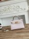 Hermes Mini Kelly II Handbag in Mauve Pale and Craie Epsom Leather with Gold Hardware