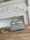 Hermes Mini Kelly II Handbag in Bleu Glacier and Craie Epsom Leather with Gold Hardware
