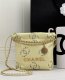 chanel 22 bag light yellow shiny Calfskin gold hardware mini