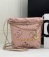 chanel 22 bag pink shiny Calfskin gold hardware mini