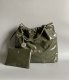 chanel 22 bag olive green shiny Calfskin silver hardware medium