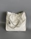 chanel 22 bag white shiny Calfskin sliver hardware medium