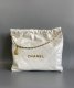 chanel 22 bag white shiny Calfskin gold hardware medium