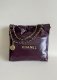 chanel 22 bag claret shiny Calfskin gold hardware small