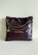 chanel 22 bag claret shiny Calfskin gold hardware medium