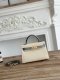 Hermes Mini Kelly II Handbag in Craie and Glacier Grey Epsom Leather with Gold Hardware