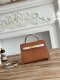 Hermes Mini Kelly II Handbag in Golden Brown Mauve Pale and Craie