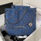 chanel 24p 22 bag Denim Blue silver hardware