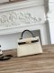Hermes Mini Kelly II Handbag in Craie and Black