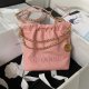 chanel 22 bag pink Grained Calfskin gold hardware mini