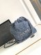 chanel 22 bag Washed denim sliver hardware mini