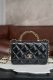 chanel 24b twist handle woc black shiny Calfskin gold hardware