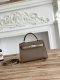 Hermes Mini Kelly II Handbag in Etoupe and Gris Tourterelle Epsom Leather with Silver Hardware