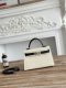 Hermes Mini Kelly II Handbag in Craie and Black