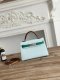 Hermes Mini Kelly II Handbag in Celeste Vert Jade and Gold brown