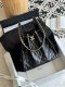chanel 25c hobo bag black waxed calfskin copper hardware