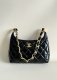 chanel 24A hobo bag black shiny lambskin gold hardware small