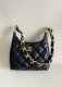 chanel 24A hobo bag black shiny lambskin gold hardware medium