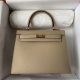 Hermes Epsom Kelly Sellier 25 Handbag in Gris Tourterelle