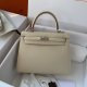 Hermes Epsom Kelly Sellier 25 Handbag in Craie