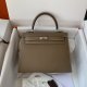 Hermes Epsom Kelly Sellier 25 Handbag in Etoupe