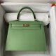 Hermes Epsom Kelly Sellier 25 Handbag in Avocado Green