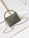 chanel 24b Woven Handle hobo bag green shiny lambskin gold hardware chanel 24b Woven Handle hobo bag green shiny lambskin gold hardware