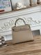 Hermes Mini Kelly II Epsom Handbag in Trench Silver Hardware