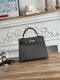 Hermes Mini Kelly II Epsom Handbag in Gris Mouette Silver Hardware