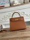 Hermes Mini Kelly II Epsom Handbag in Golden Brown Golden Haredware