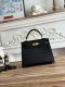 Hermes Mini Kelly II Epsom Handbag in Black Golden Hardware