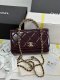 chanel 24b twist handle woc Burgundy shiny lambskin gold hardware