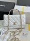 chanel 24b rhinestone handle woc white shiny lambskin gold hardware