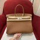 Hermes Birkin 25 30 35 Togo Handbag in Brown