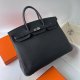 Hermes Birkin 25 30 35 Togo Handbag in Black