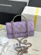 chanel 24a rhinestone handle woc lavender shiny lambskin gold hardware small